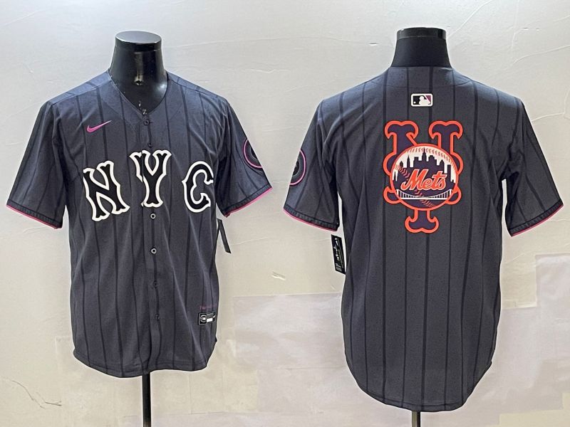 Men New York Mets Blank Black City Edition 2025 Nike MLB Jersey style 9